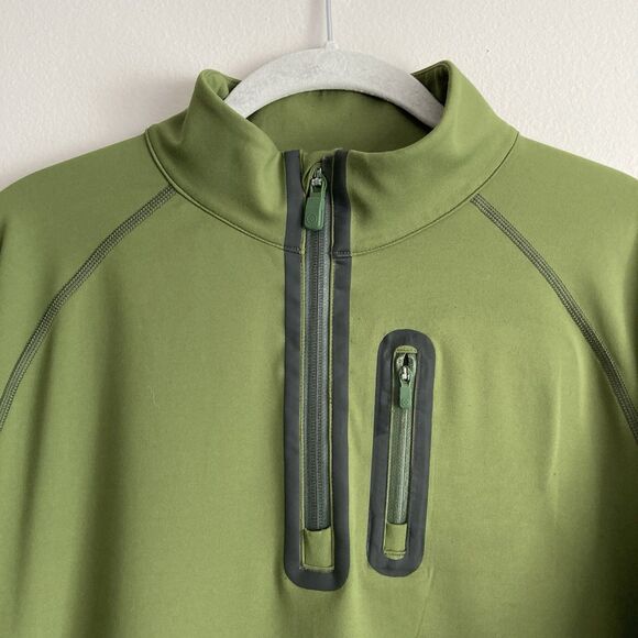 G/Fore Pullover Mens Medium Green 1/4 Zip Golf Jacket Logo Performance Preppy - Picture 2 of 11